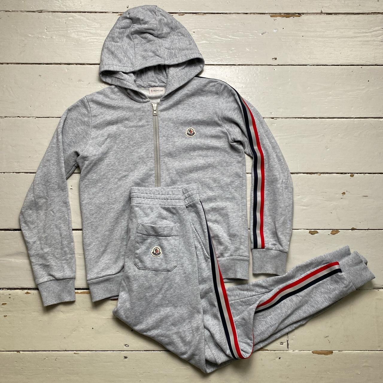 Moncler Grey Reflective Stripes Grey Tracksuit