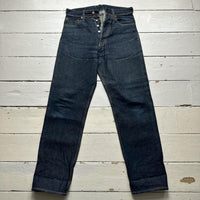 Evisu Lot 0005 Vintage Daicock Red Swoosh Navy Jeans
