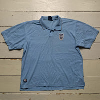 England Admiral Vintage Baby Blue Polo Football Shirt