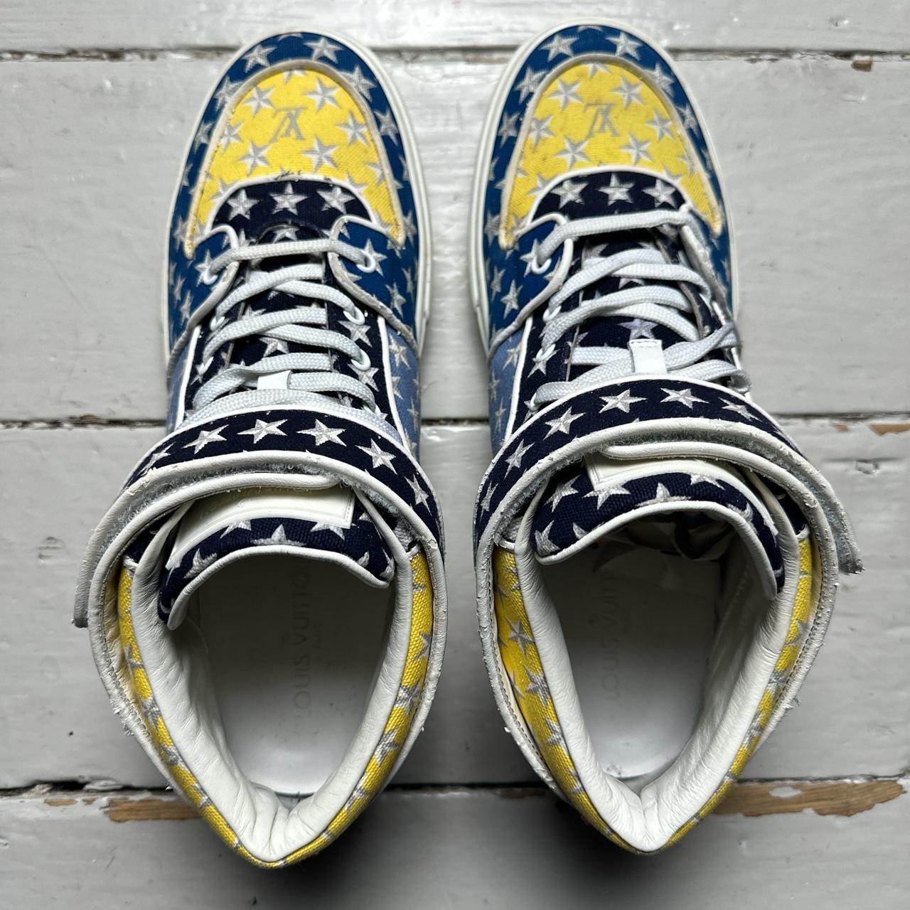 Louis Vuitton Acapulco Stars Monogram Mid Trainers Blue Yellow and White