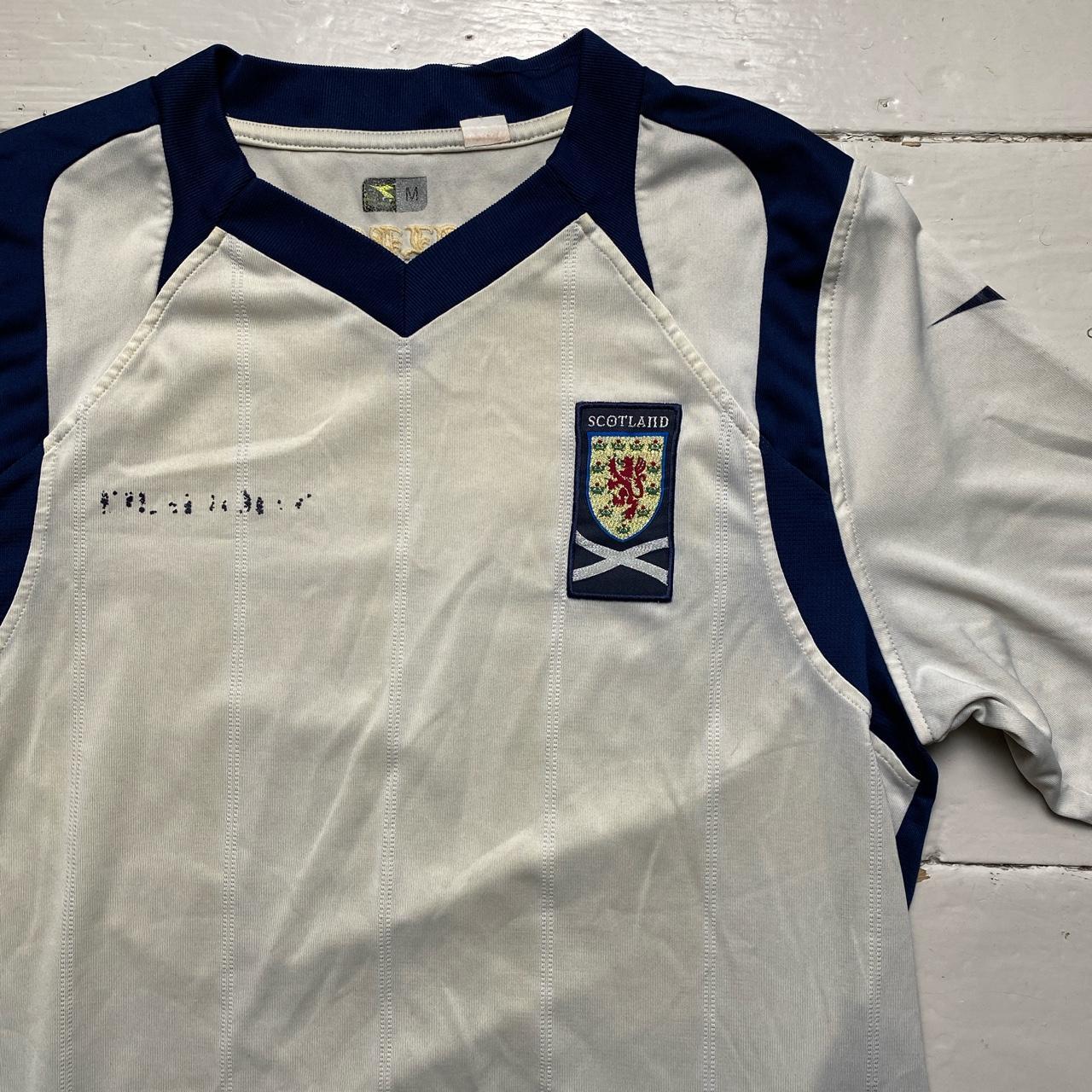 Scotland Diadora White and Navy Football Jersey