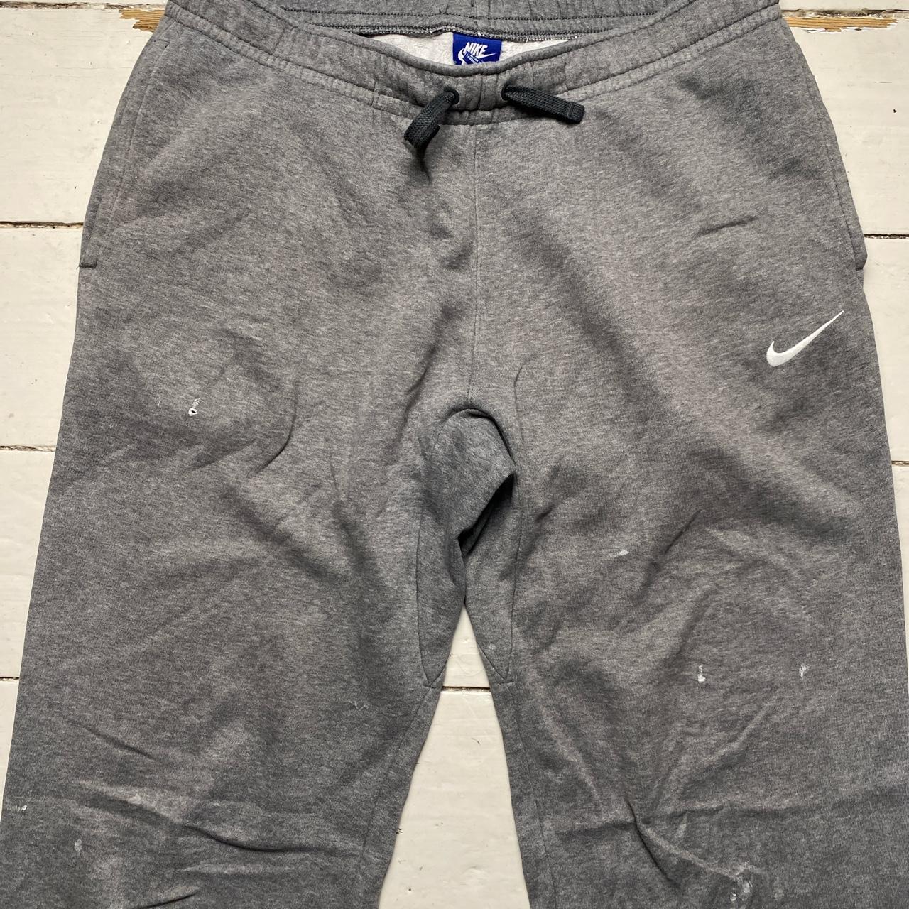 Nike Grey and White Swoosh Baggy Joggers