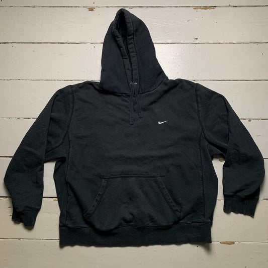 Nike Swoosh Vintage Athletic Department Baggy Black and White Hoodie