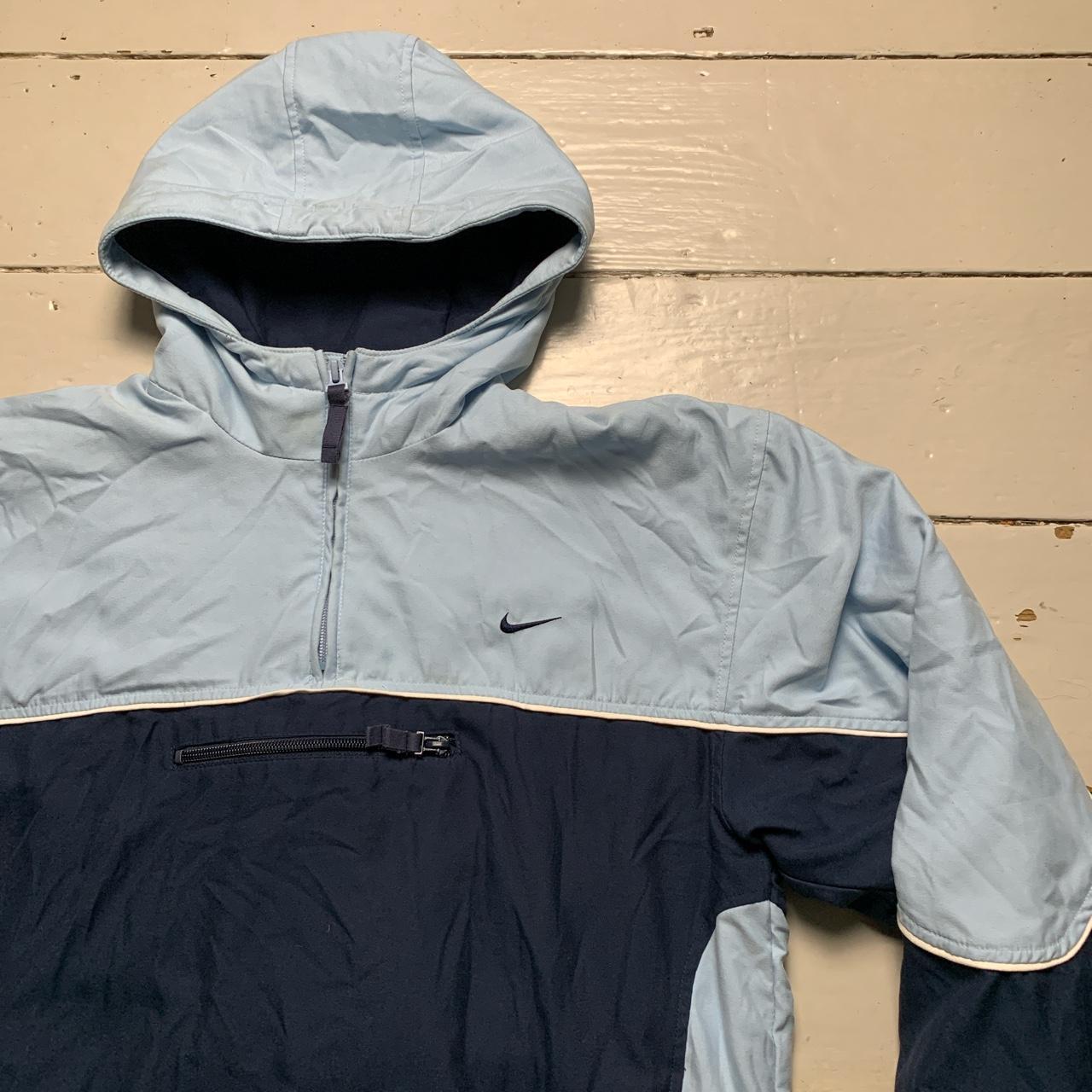 Nike Vintage Baby Blue and Navy Swoosh Skidoo Quarter Zip Jacket