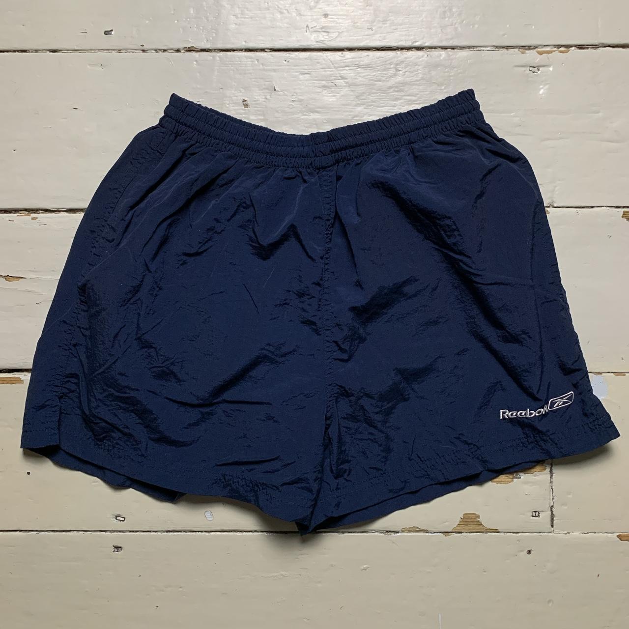 Reebok Navy and White Swim Shell Track Pant Shorts