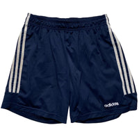 Adidas Navy and White 3 Stripe Shorts (L)