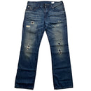 True Religon Ricky Distressed Big Navy Stitch Baggy Jeans (34W)