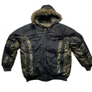 Down Impact Digi Camouflage Reversible Black Puffer Coat (L)