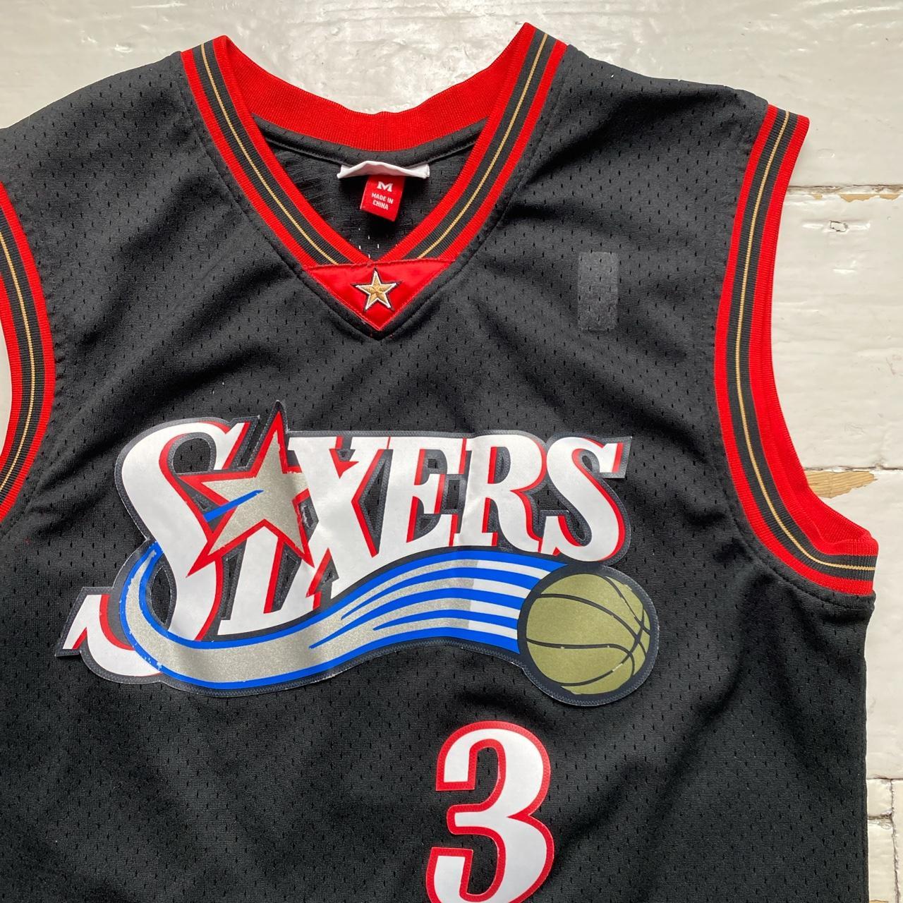 Mitchell & Ness Philadelphia 76ers Sixers Iverson Black and Red Vintage 2000/1 Retro Basketball Jers