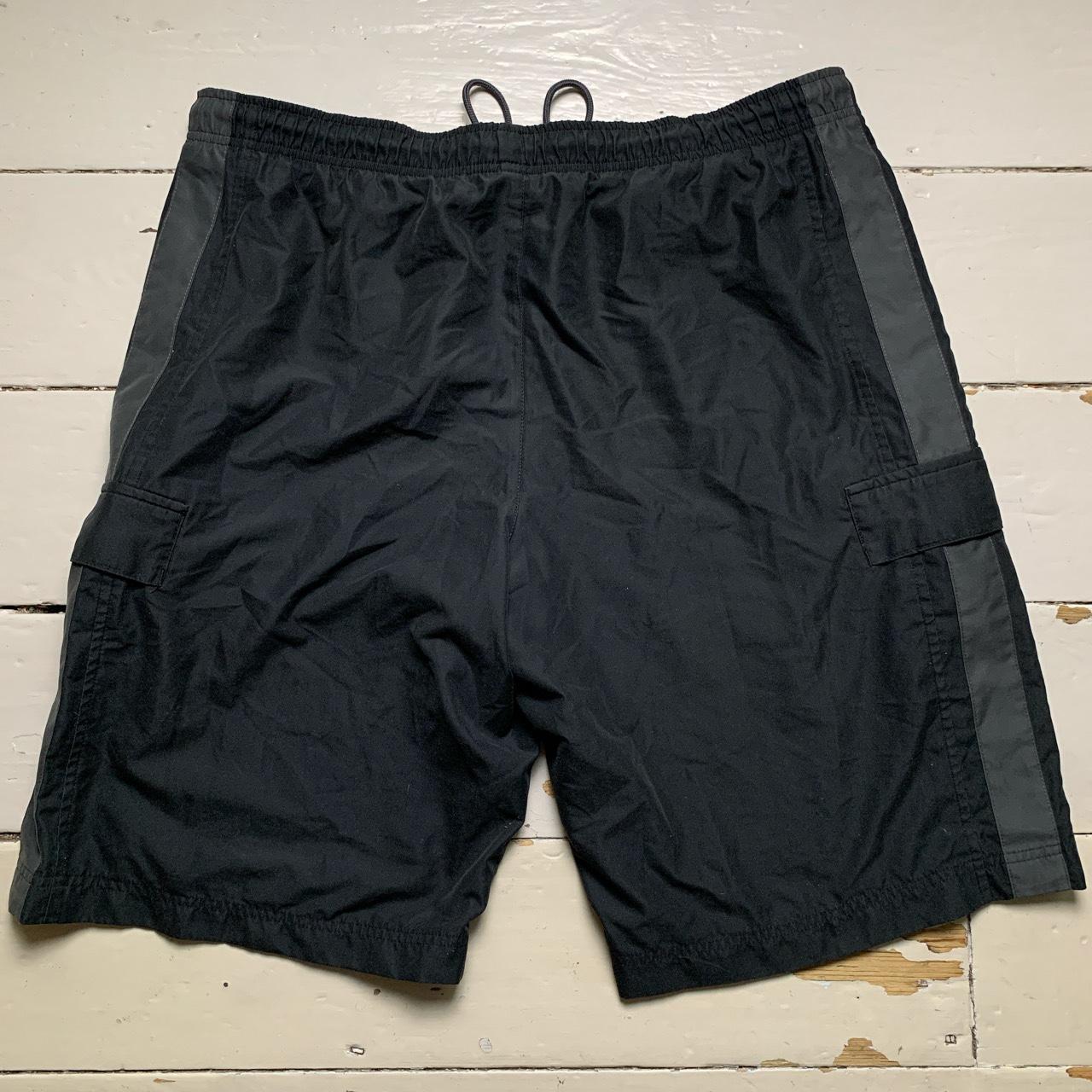 Nike Vintage Cargo Shell Shorts Black and Grey Swoosh
