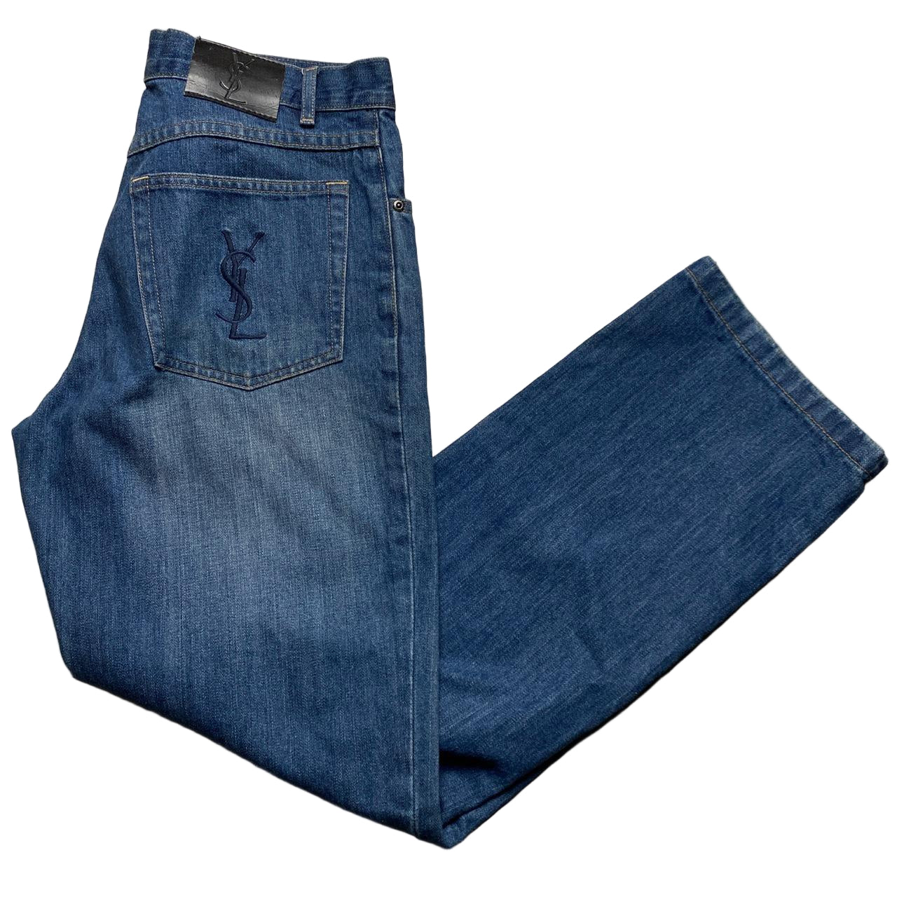 YSL Vintage Yves Saint Laurent Navy Baggy Jeans (30W)