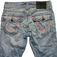 True Religion Light Blue Red White and Red Big Stitch Baggy Ricky Jean (30W)