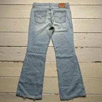 Levis 514 Womens Flared Light Blue Jeans