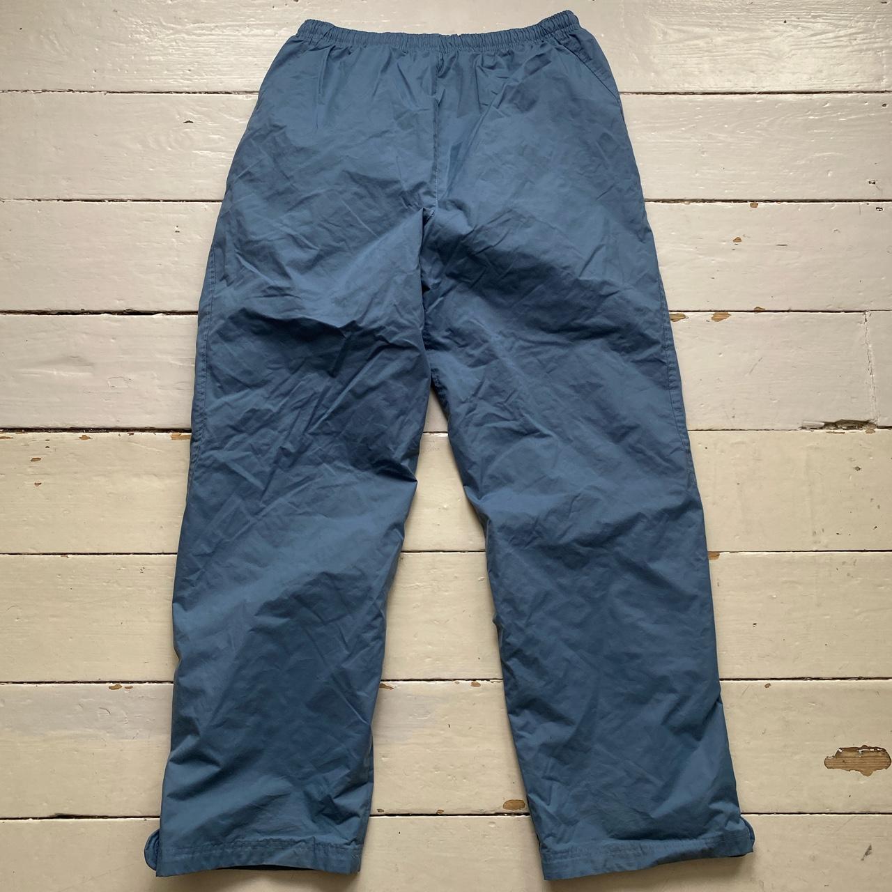 Nike Vintage Swoosh Blue and Grey Baggy Shell Track Pant Ski Trousers