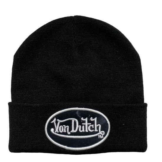 Von Dutch Black and White Beanie Hat