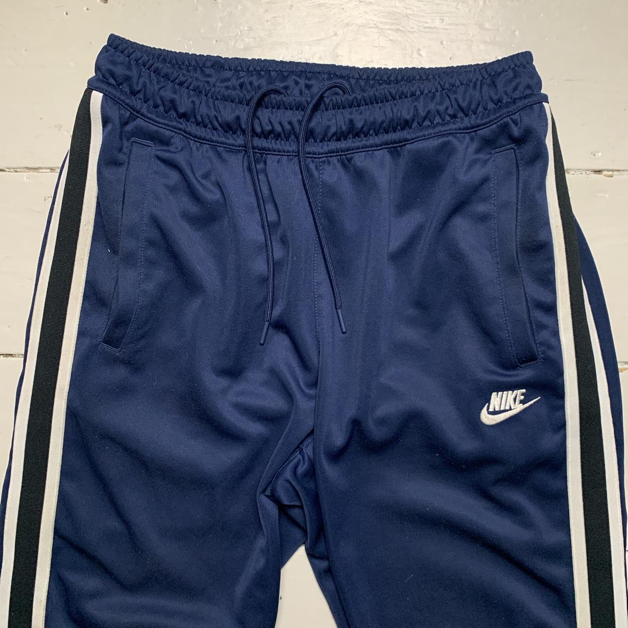 Nike Swoosh Navy and White Track Bottoms