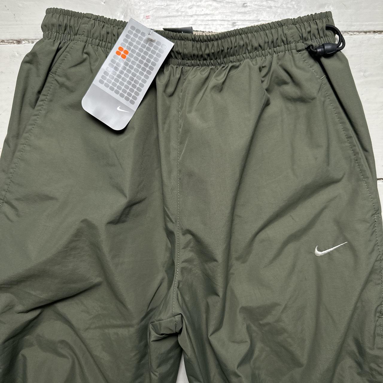 Nike Swoosh Vintage Shell Track Pant Shorts Green and Cream