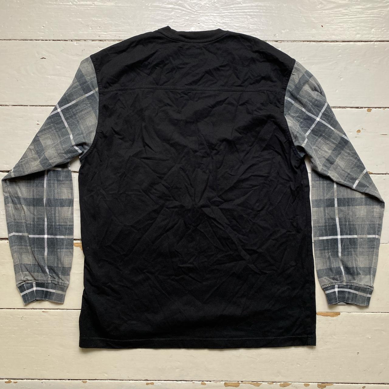 Supreme Black and Checked Long Sleeve T Shirt