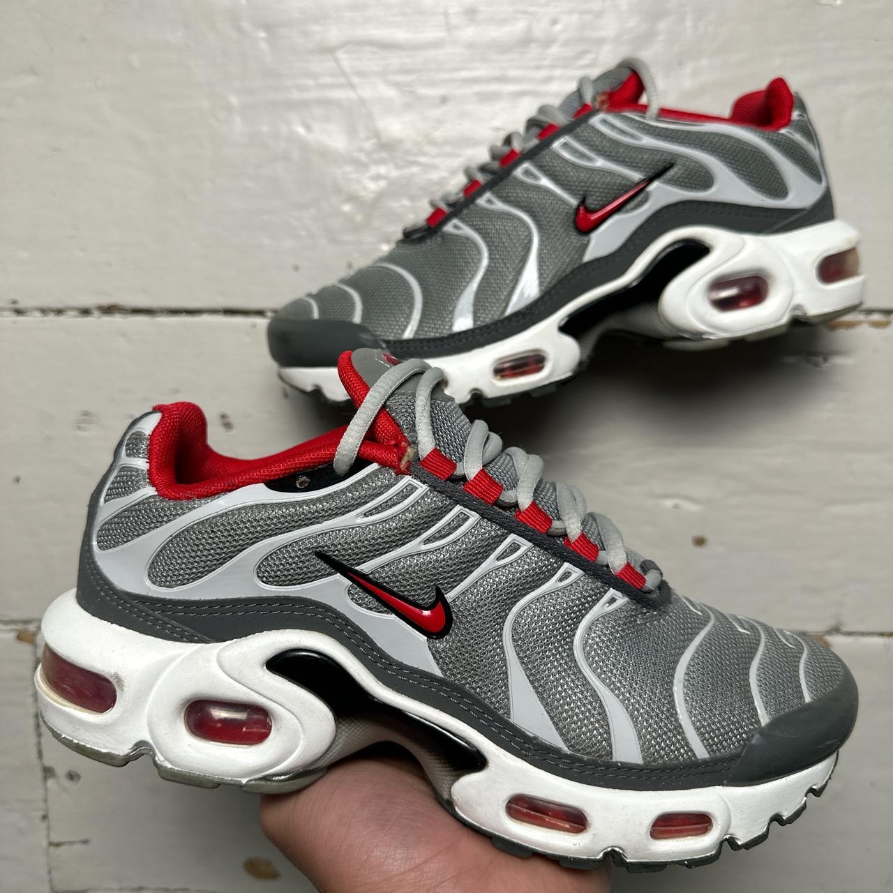 Nike TN Air Max Plus Grey Silver and University Red