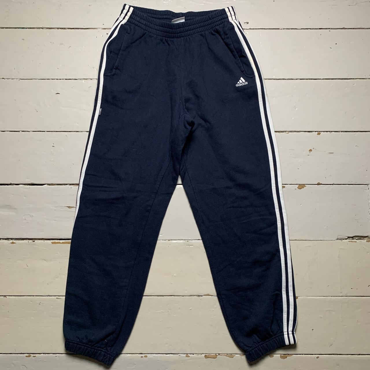 Adidas Essentials Navy and White Stripes Cotton Joggers