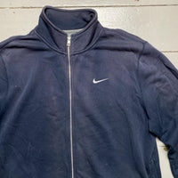 Nike Swoosh Navy and White Zip Jumper