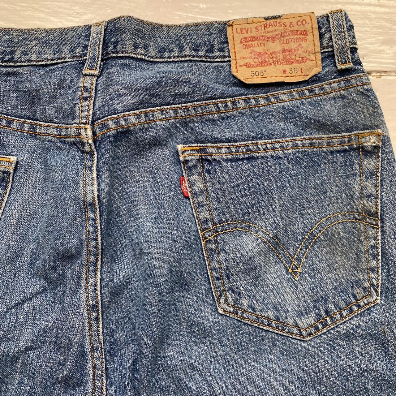 Levis 505 Baggy Vintage Navy Jean Short Jorts
