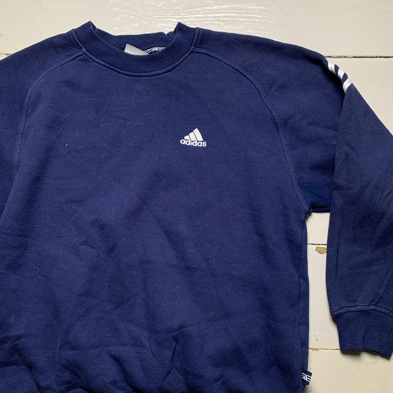 Adidas Navy and White Jumper