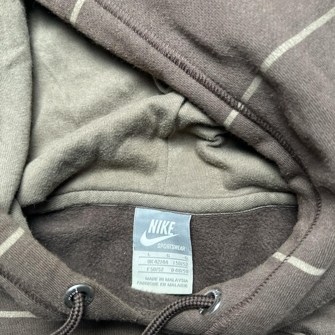 Nike Vintage Brown and Orange Swoosh Hoodie (L)