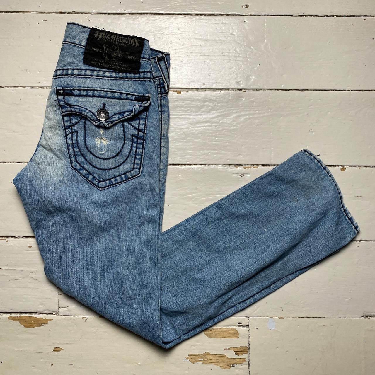 True Religion Ricky Super T Big Stitch Blue and Navy Jeans