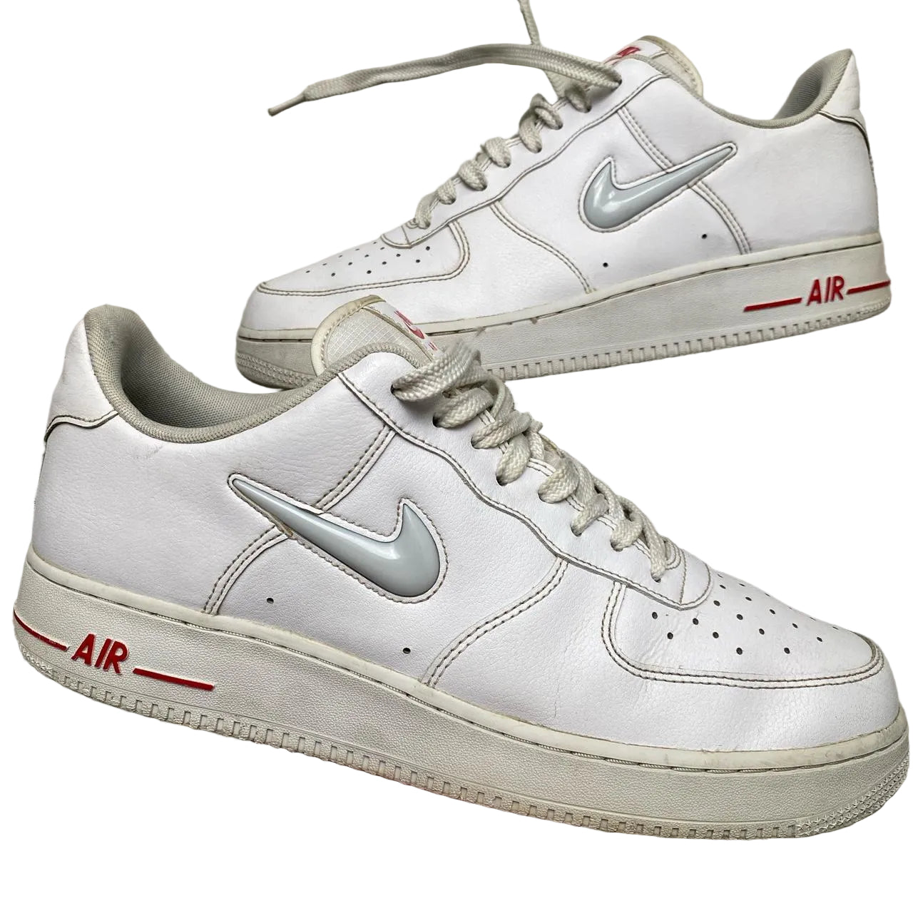 Nike Air Force 1 Jewel White and Red (UK 10)