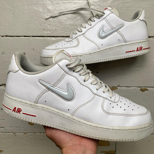 Nike Air Force 1 Jewel White and Red