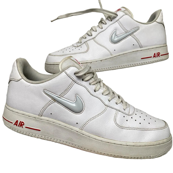 Nike Air Force 1 Jewel White and Red (UK 10)