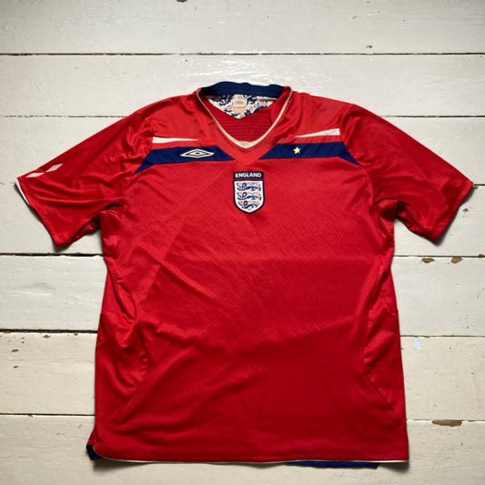 England Vintage Umbro Red Football Jersey 08-10