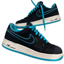 Nike Air Force 1 Black Light Blue and White (UK 9.5)