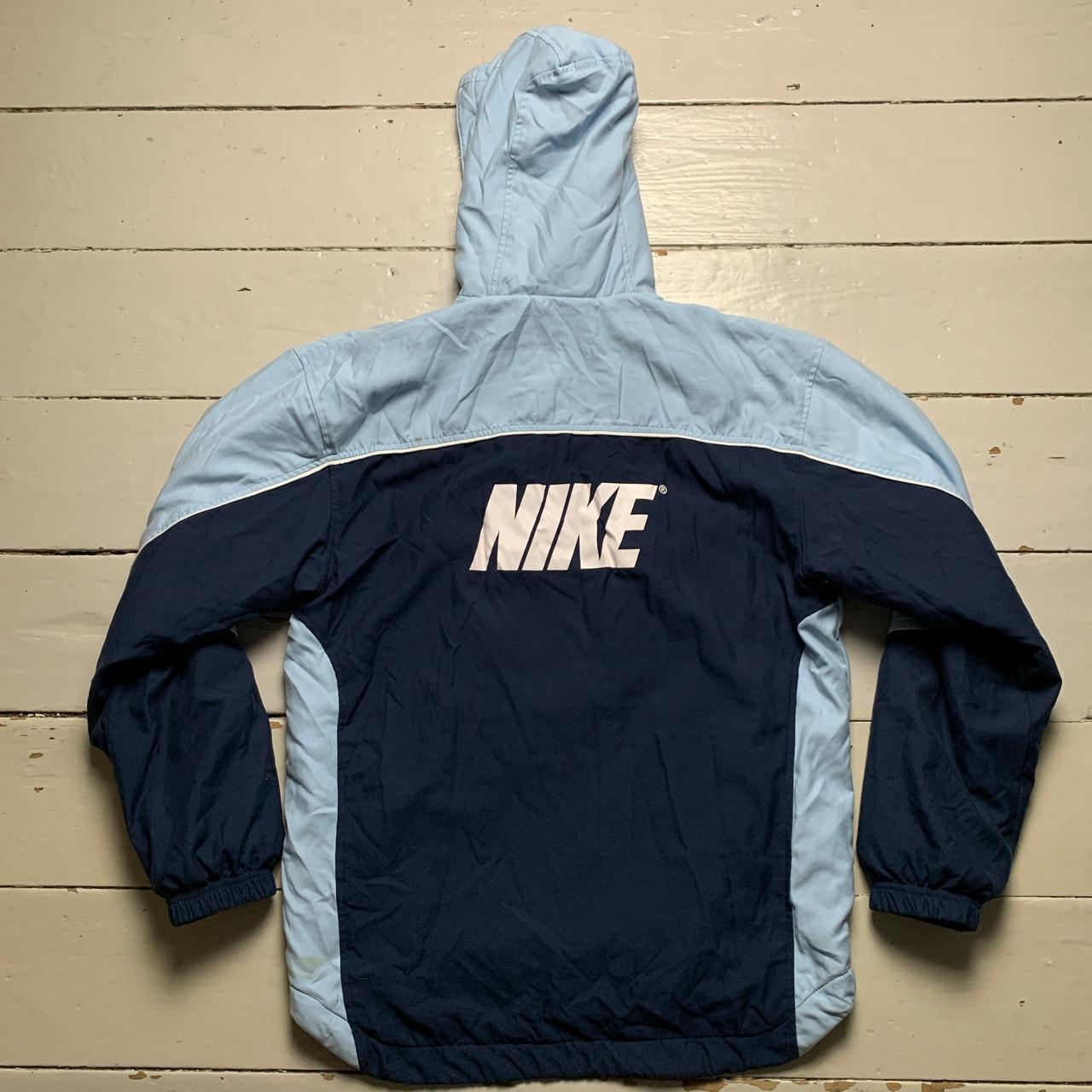 Nike Vintage Baby Blue and Navy Swoosh Skidoo Quarter Zip Jacket