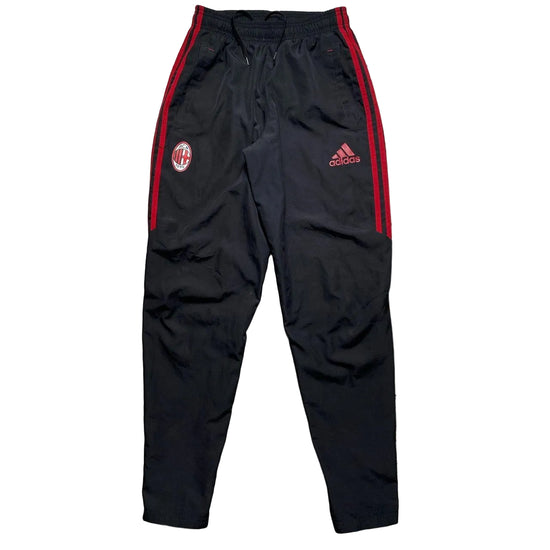 Adidas AC Milan Black and Red Shell Trackpant Bottoms (XS)