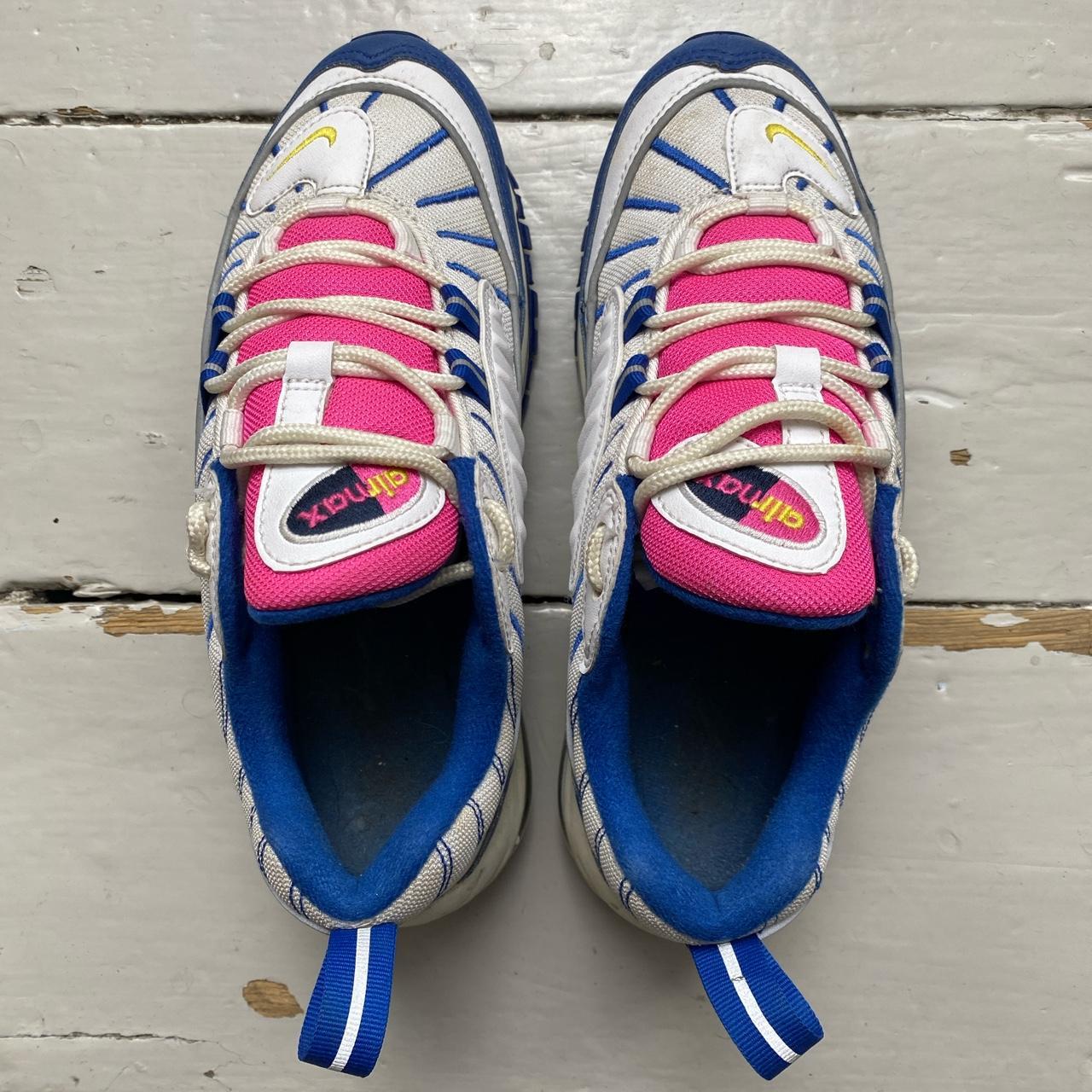 Nike Air Max 98 Blue Pink Yellow and White Wear Garson