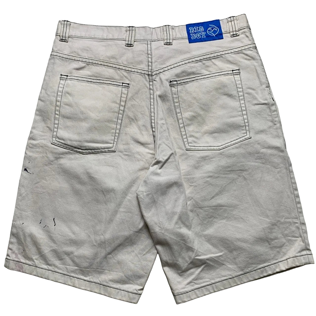 Big Boy Polar Skate Co Cream White Skate Baggy Jean Short Jorts (XL)