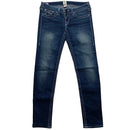 True Religion Disco Julie Big T Navy Stonewash and White Stitch Womens Jeans (31W)