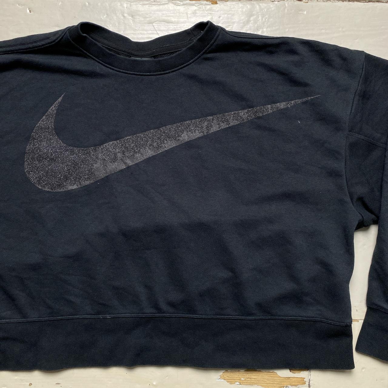 Nike Dri Fit Oversized Cropped Black and Glitter Jumper