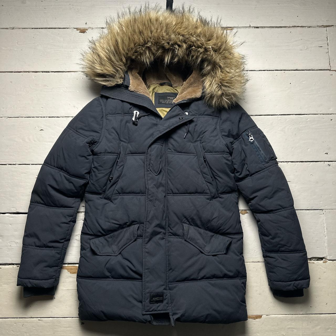 Schott USA Black Parka Coat