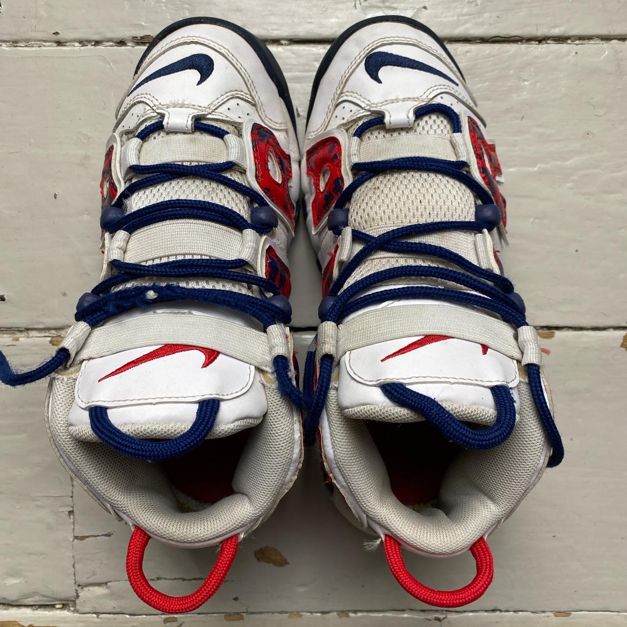 Nike Air More Uptempo White Red and Blue Camouflage