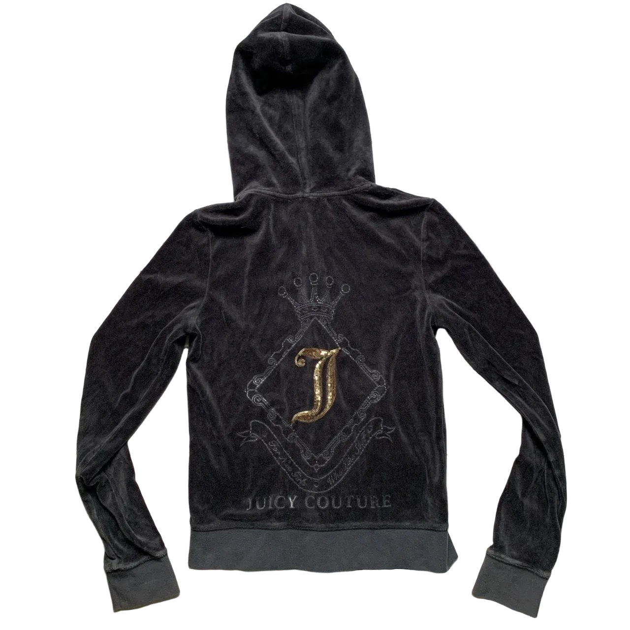 Juicy Couture Grey and Gold Velour Tracksuit (M/S)