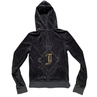 Juicy Couture Grey and Gold Velour Tracksuit (M/S)