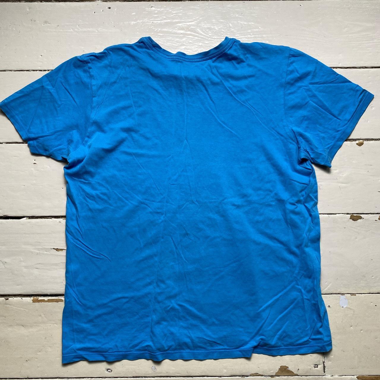 Nike Blue and White Multi Swoosh Vintage T Shirt