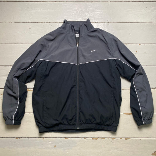 Nike Swoosh Shell Windbreaker Tracksuit Jacket Black and Grey