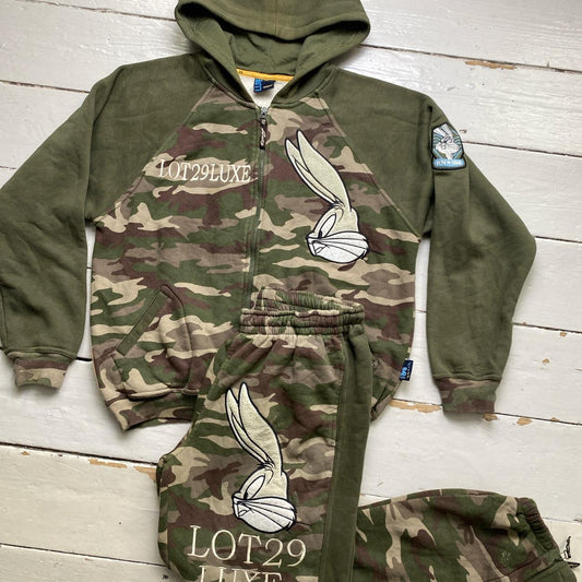 Lot 29 Vintage Bugs Bunny Looney Tunes Full Camouflage Tracksuit