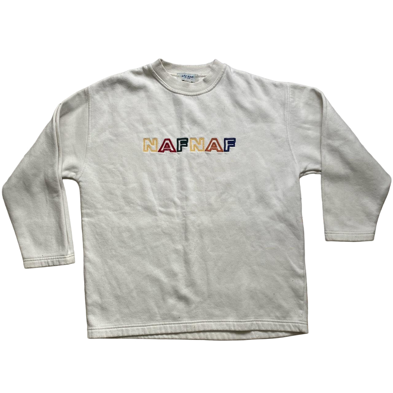 NAFNAF Vintage Cream White Rainbow Spellout Jumper (S)