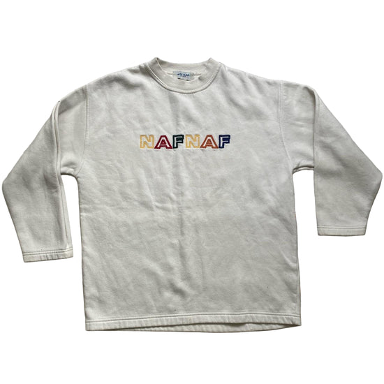 NAFNAF Vintage Cream White Rainbow Spellout Jumper (S)