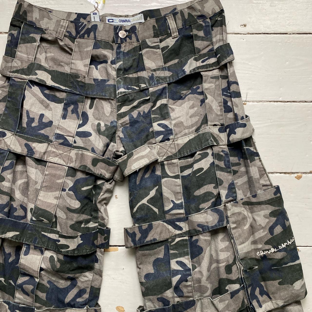 Criminal Damage Baggy Camouflage Bondage Combat Cargo Trousers